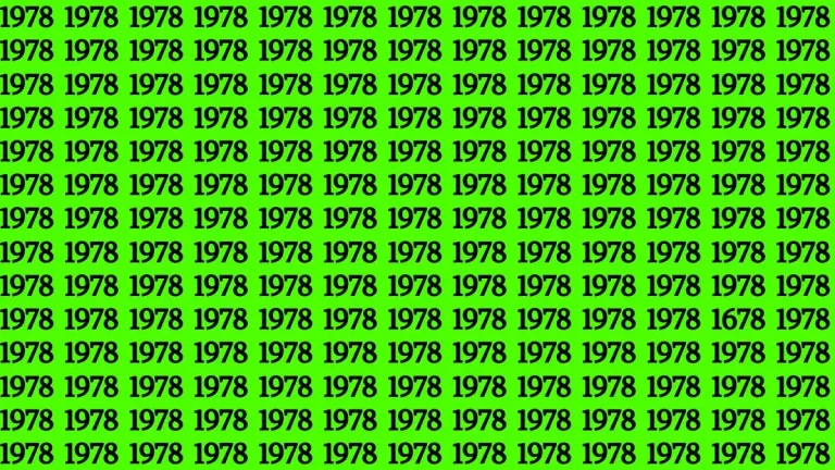 Seule une personne avec un QI supérieur a 140 peut trouver le 1678 caché dans les 1978 en moins de 11 secondes