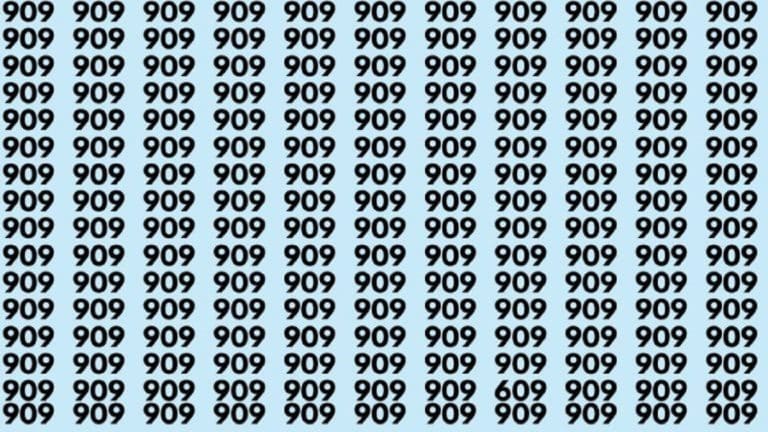 Test d&rsquo;observation : Seuls les gens avec une vision d&rsquo;aigle peuvent trouver le 609 caché parmi les 909 en moins de 15 secondes