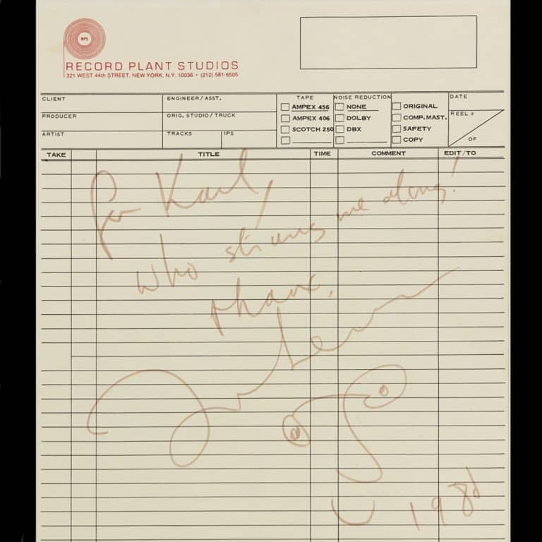 Le dernier autographe de John Lennon en vente aux enchères
            

