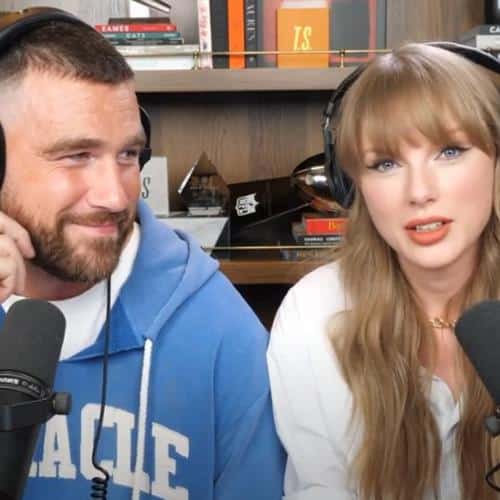 Taylor Swift attribue le podcast pour commencer la relation avec Travis Kelce
            

