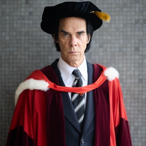 Nick Cave a décerné le doctorat honorifique par le Royal College of Art 
            

